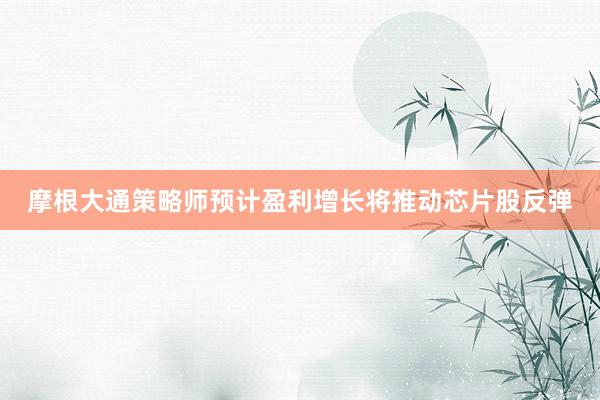 摩根大通策略师预计盈利增长将推动芯片股反弹
