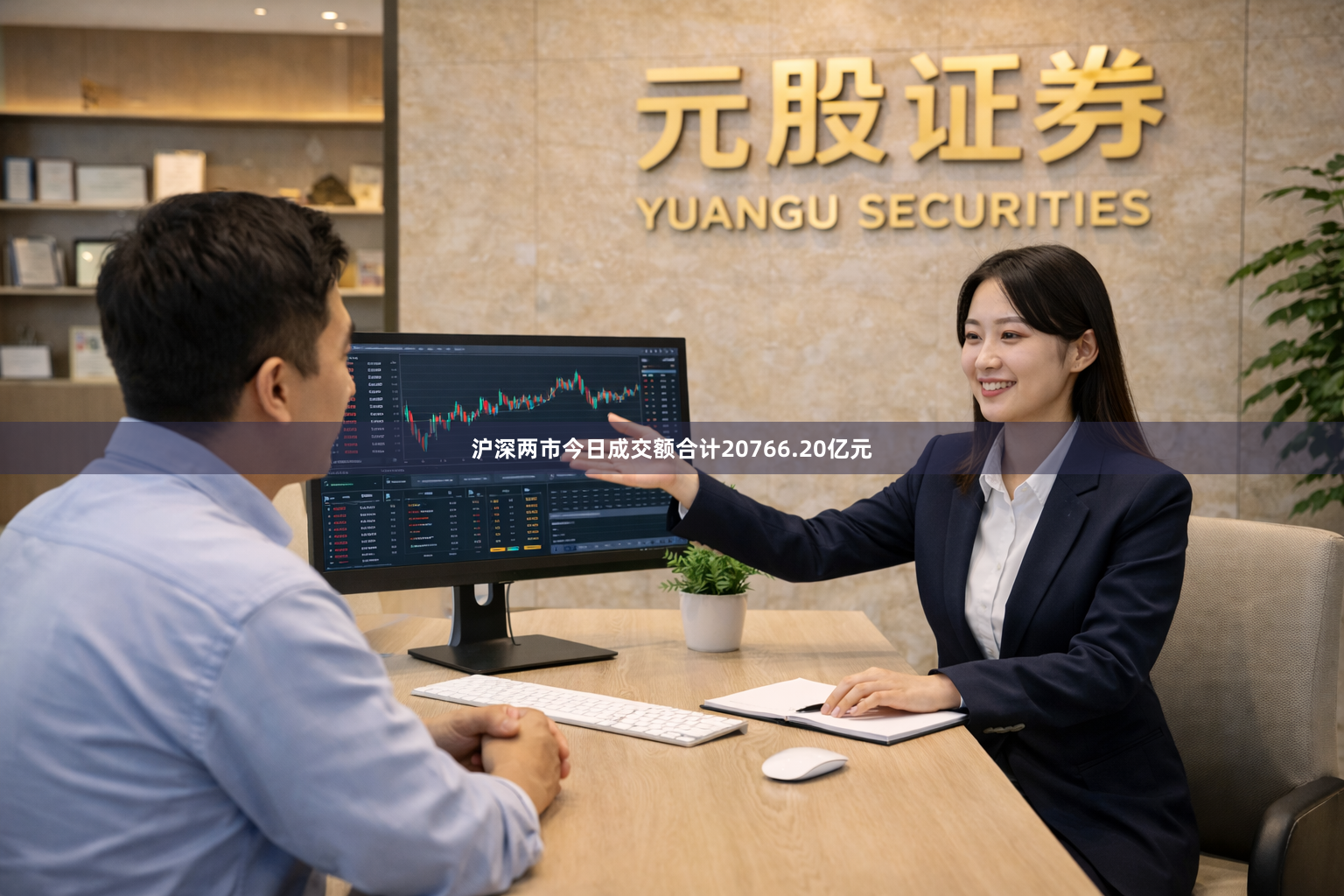 沪深两市今日成交额合计20766.20亿元