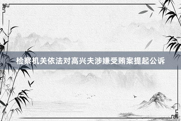 检察机关依法对高兴夫涉嫌受贿案提起公诉