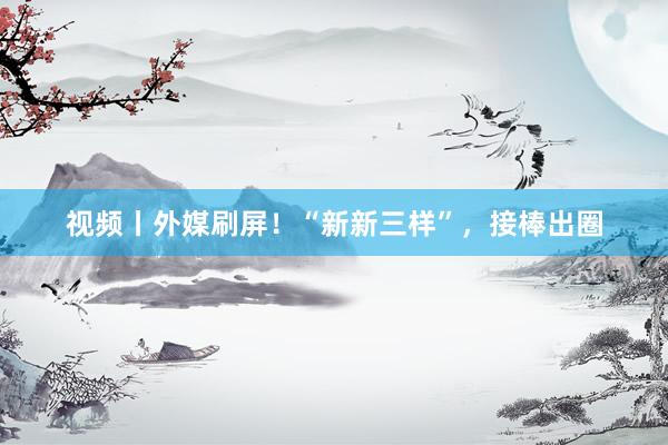 视频丨外媒刷屏！“新新三样”，接棒出圈