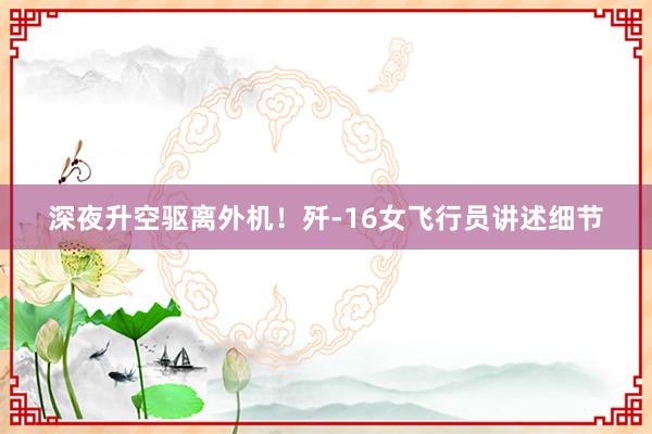 深夜升空驱离外机！歼-16女飞行员讲述细节