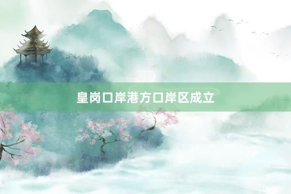 皇岗口岸港方口岸区成立