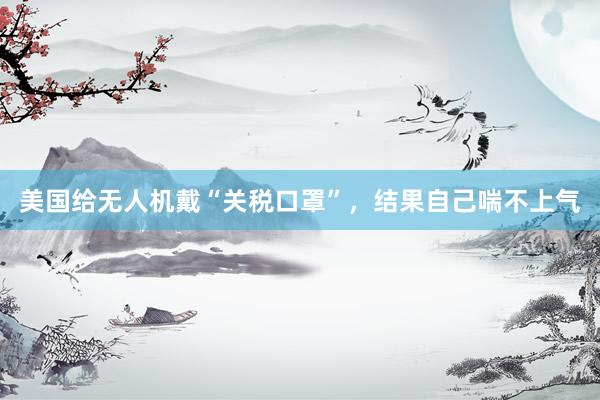 美国给无人机戴“关税口罩”，结果自己喘不上气