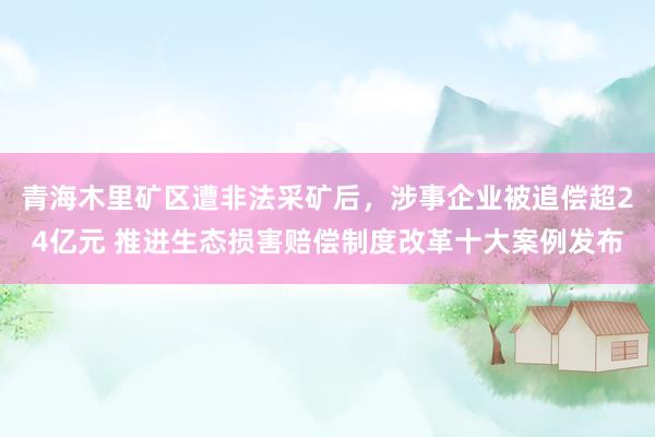 青海木里矿区遭非法采矿后，涉事企业被追偿超24亿元 推进生态损害赔偿制度改革十大案例发布