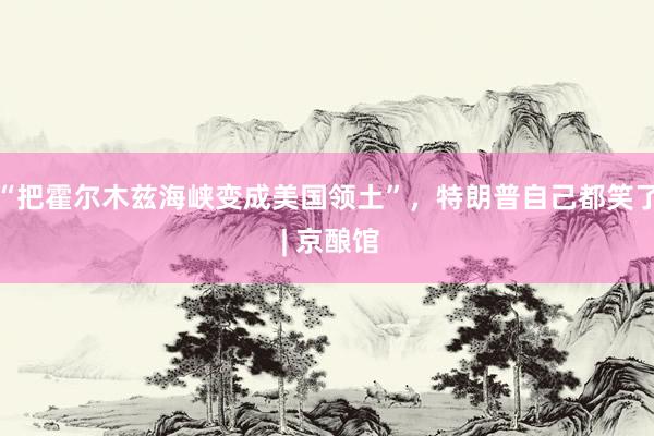“把霍尔木兹海峡变成美国领土”，特朗普自己都笑了 | 京酿馆