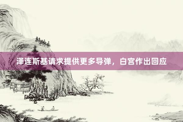 泽连斯基请求提供更多导弹，白宫作出回应