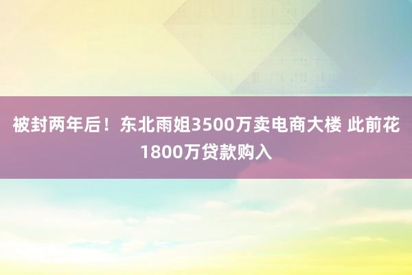 被封两年后！东北雨姐3500万卖电商大楼 此前花1800万贷款购入