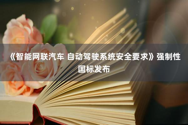 《智能网联汽车 自动驾驶系统安全要求》强制性国标发布
