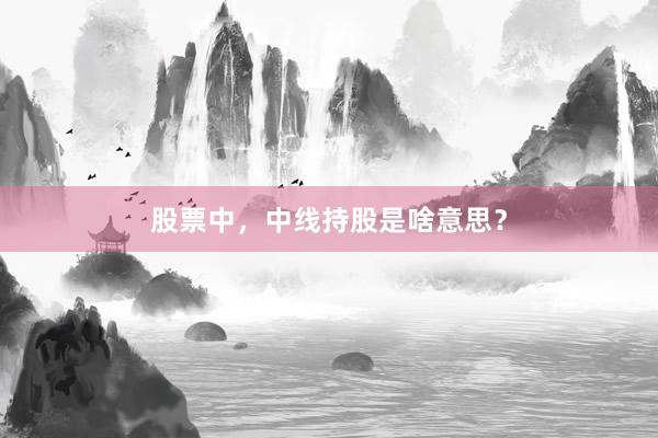 股票中，中线持股是啥意思？