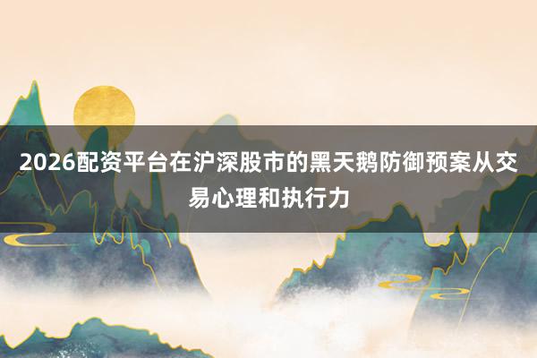 2026配资平台在沪深股市的黑天鹅防御预案从交易心理和执行力
