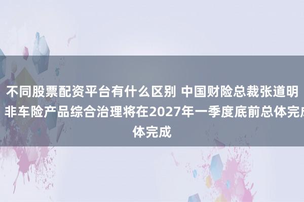 不同股票配资平台有什么区别 中国财险总裁张道明：非车险产品综合治理将在2027年一季度底前总体完成