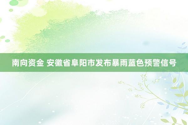 南向资金 安徽省阜阳市发布暴雨蓝色预警信号