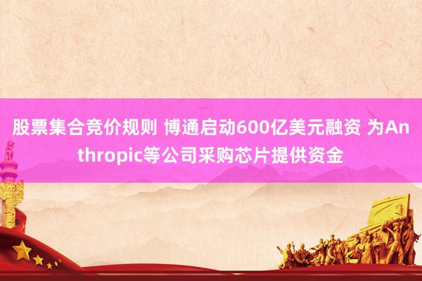 股票集合竞价规则 博通启动600亿美元融资 为Anthropic等公司采购芯片提供资金