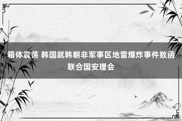 箱体震荡 韩国就韩朝非军事区地雷爆炸事件致函联合国安理会